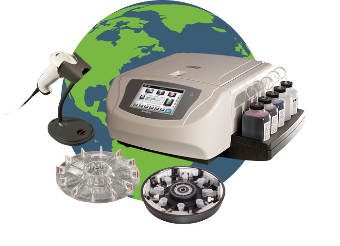Aerospray® Slide Stainers and Cytopro Cytocentrifuge with barcode scanner and 12 slide carousel